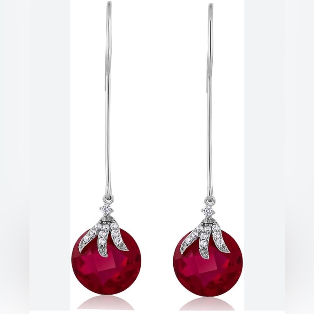 Gem Stone King Ruby Sterling Silver Earrings - image 2